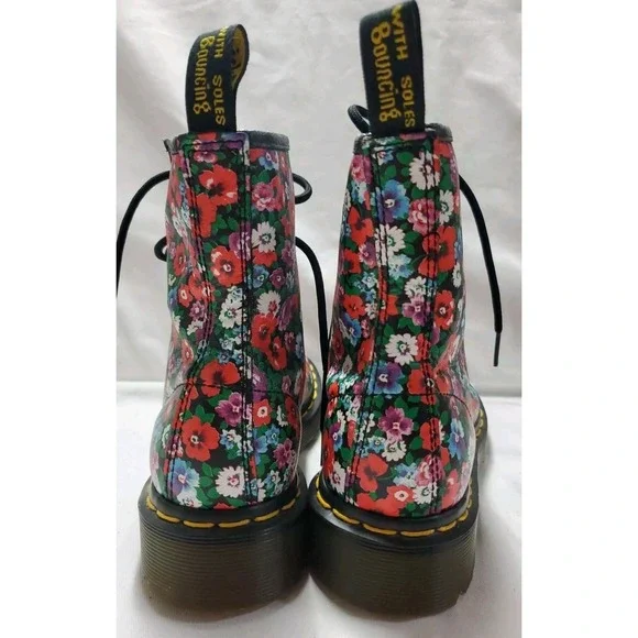 Dr. Martens 1460 Pascal Floral Mash Up Combat Boots Women Sz 5 Leather Lace Up - Picture 3 of 12